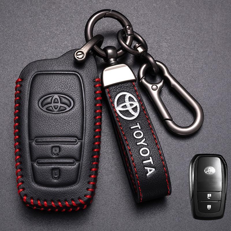 2026 Heiß Für Toyota Radkappen Leder Auto Schlüsselhülle Abdeckung Schale Tasche Für Toyota Corolla SE 2023 Camry 50 55 TLC200 Yaris Land Cruis