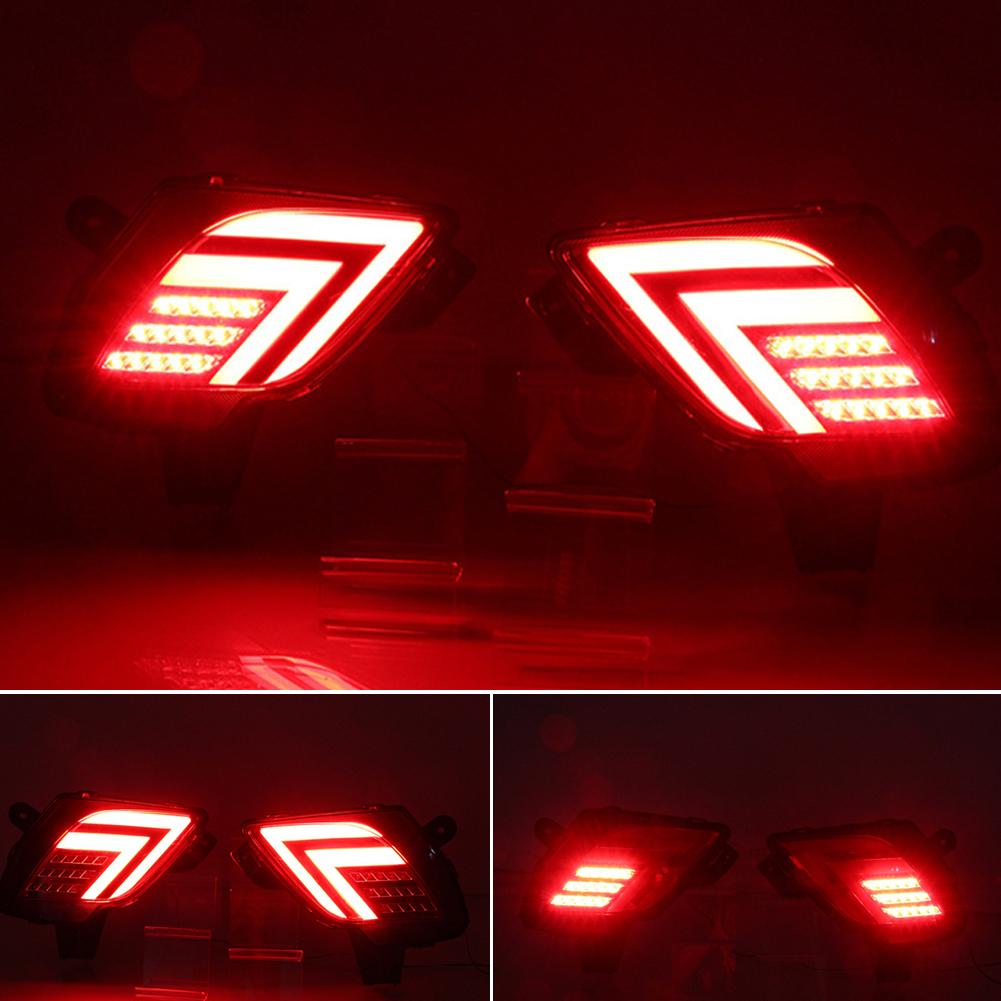 1 Pair Auto LED Rear Bumper Reflector Lights Driving Brake Warning Dynamic Turn Signal Lamps for Mazda CX5 CX-5 2012 - 2016 DC12V