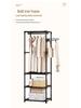 Multifunctional Three-Row Floor Standing Storage Rack for Clothes and Hats