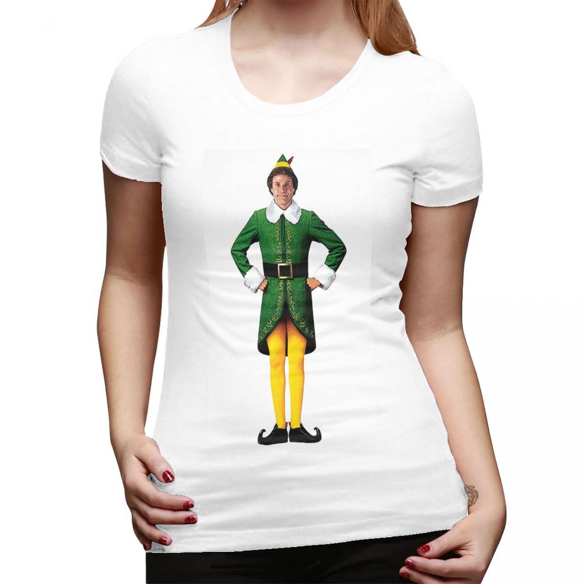 

Buddy The Elf Christmas Movie Arms Akimbo Will Ferrell TShirt for Women Streetwear T Shirts Womens Short Sleeve Clothes Tops S