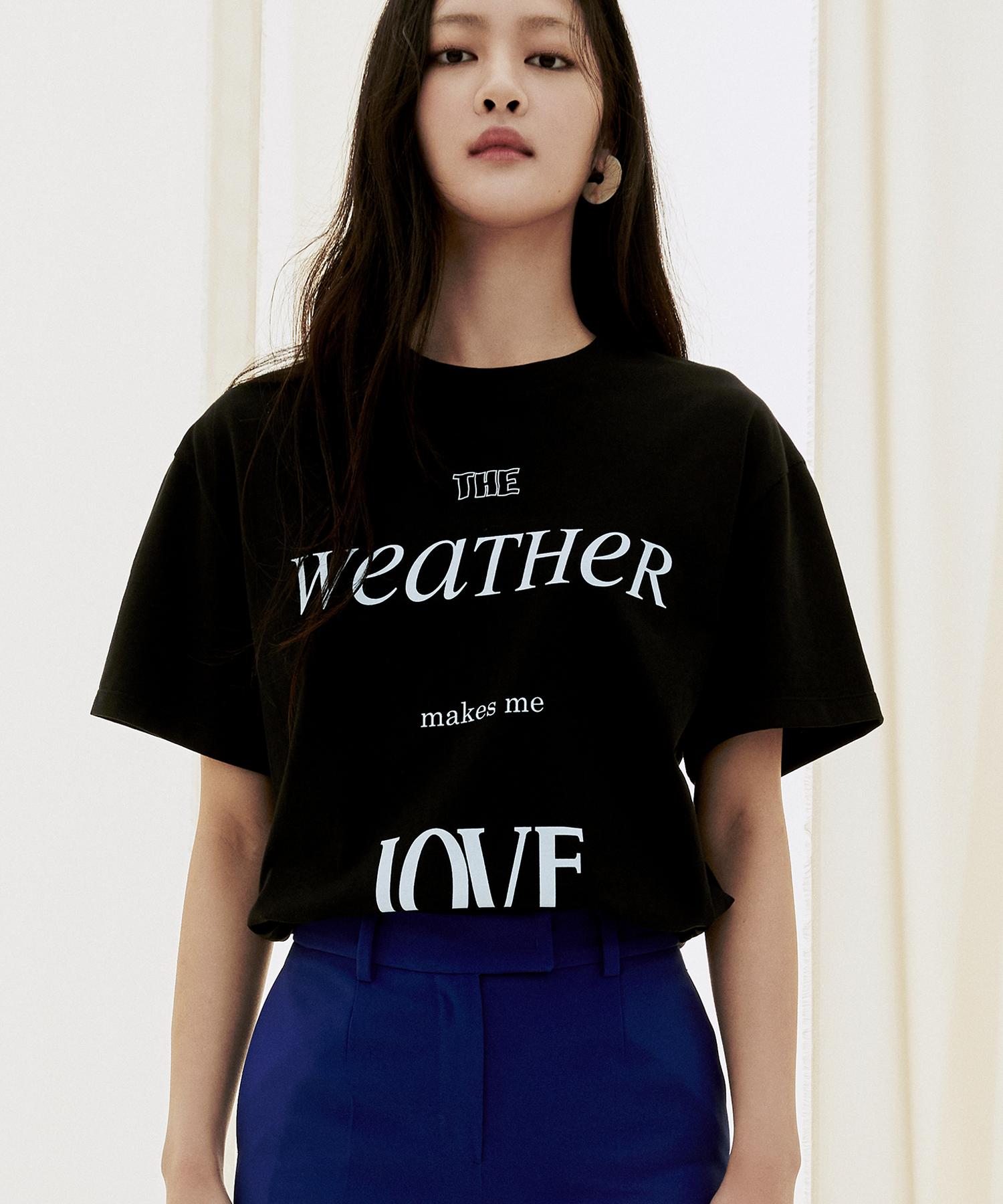 Onneu Weather Print T-Shirt - Black Free