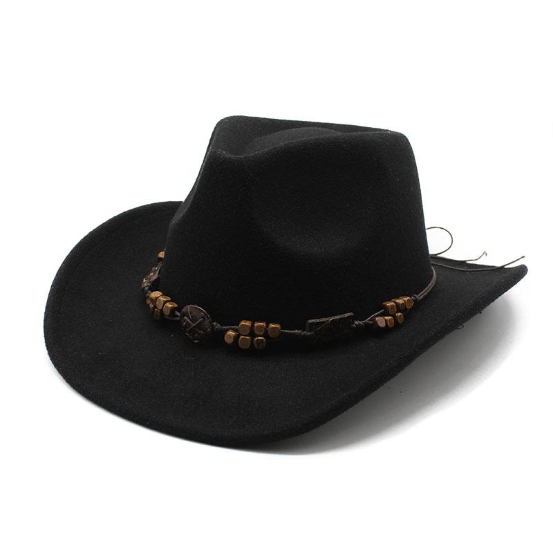 JYL TS DIY Tibetan Cowboy Hat Unisex Ethnic Curved Brim Riding  Felt Hat