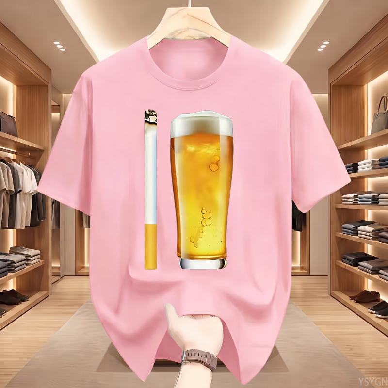 Funny Meme TShirt Cigarette And Beer Humor Joke Print T Shirt Unisex Fashion Casual Short Sleeve Streetwear Unisex Clothes Tops