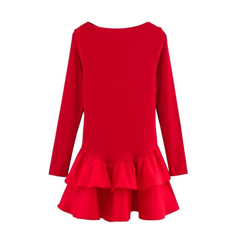 Za Foreign Trade New Women Clothes ZR Western Style Versitile Fashion Simple Laminated Decoration Short Dress 0085305