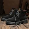 European Station Exit Men's Martin Boots 6 Hole Yellow Boots British Tooling Shoes Autumn and Winter High Top Desert Men's Boots