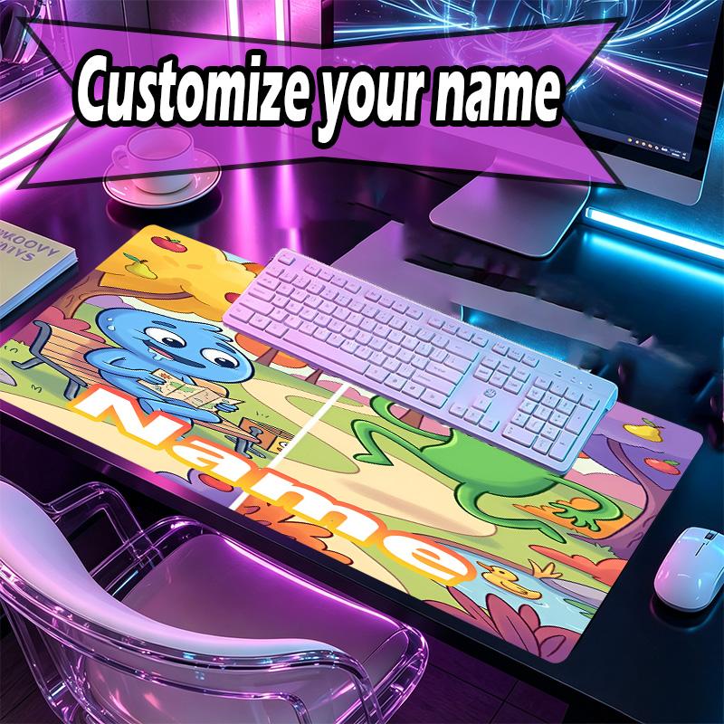 Custom Name Personalized Game Rainbow Friends Pattern Mousepad, Laptop PC Desk Mat, Decorative Desk Mat for Home Keyboard Pad Gift