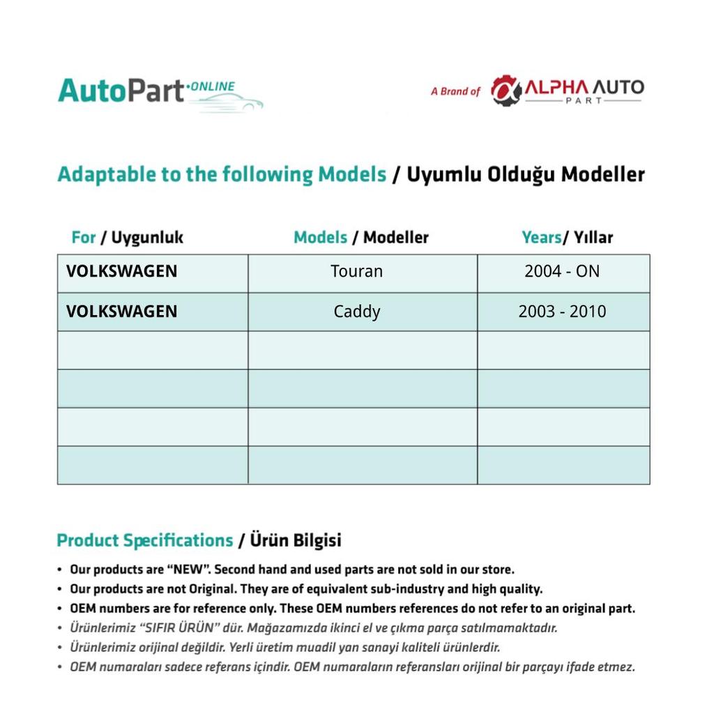 Glass Jack Plastic for Volkswagen Caddy, Touran-RIGHT
