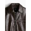 H M Regular Fit Crocodile Pattern Jacket Brown
