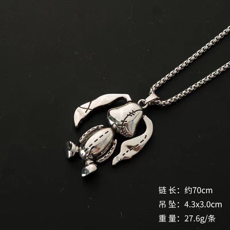 Full Body Movable Long-Eared Bunny Sweater Chain Sweater Accessories, Titanium Steel Necklace, Women'S Style Versatile Necklace