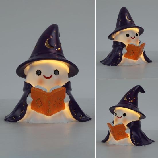 1/2Pcs Enchanting Wizard Ghost Night Light Halloween Reading Book Ghost LED Lamp Home Bedroom Kids Room Decoration Book Lovers Gift