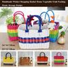 Rattan Woven Handmade Wicker Shopping Basket Multicolors PE Picnic Storage Basket 24*14*18cm/23*12*18cm