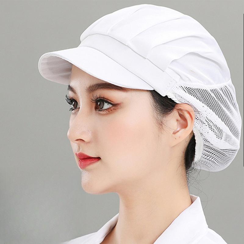 Durable Breathable Mesh Chef Cap Oil Proof Dust Proof Hair Protection Work Hat for Food Factory and Kitchen