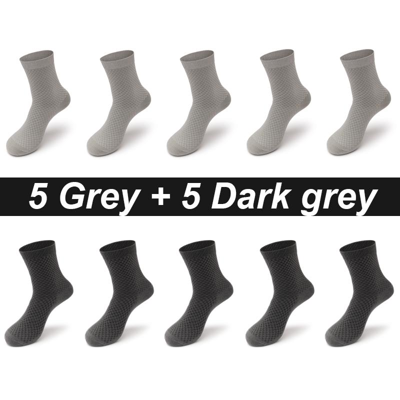 10 Paar Herrensocken aus Bambusfaser, lang, schwarz, Business, weich, atmungsaktiv, neue hochwertige Herbstsocken für Männer, Übergröße EU 38–48