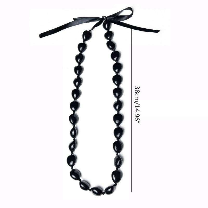 Collana di noci di kukui - Laurea Classe 2023 - Ghirlanda di noci con perline nere e fiocco - Regalo di laurea - Accessorio per feste