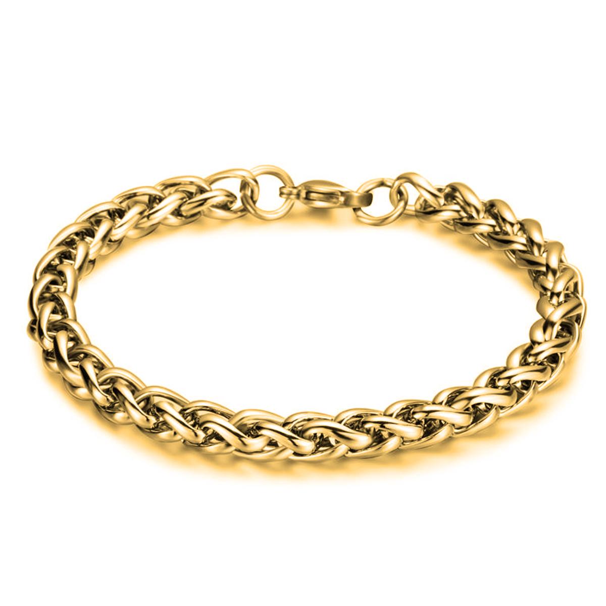 

19-21cm Classic Curb Cuban Bracelet For Men Zircon Stainless Steel Dragon Link Chain Bracelets Hand Zircon Anklet Gifts 4mmx19cm золотой