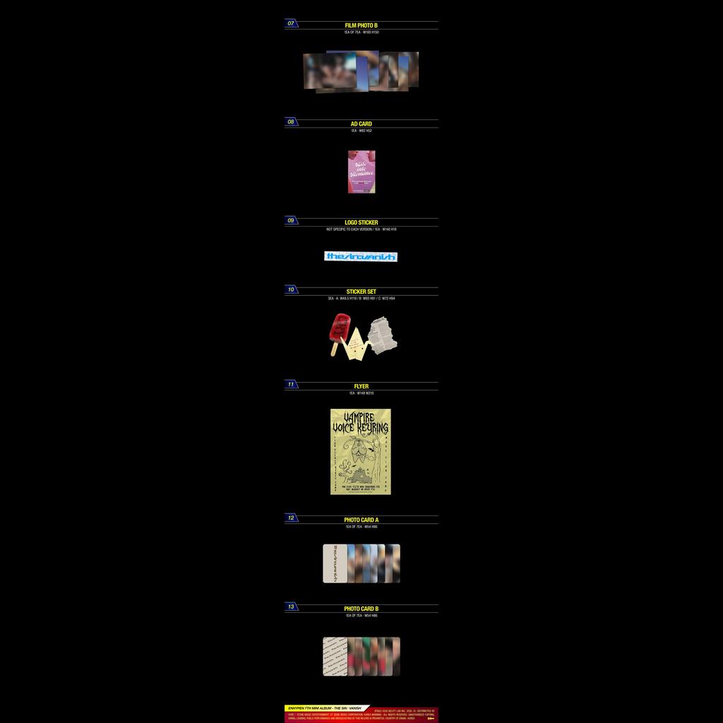 ENHYPEN THE SIN : VANISH [FORBIDDEN Ver. / AFTERLIGHT Ver. / STORM Ver.] + Free Gift