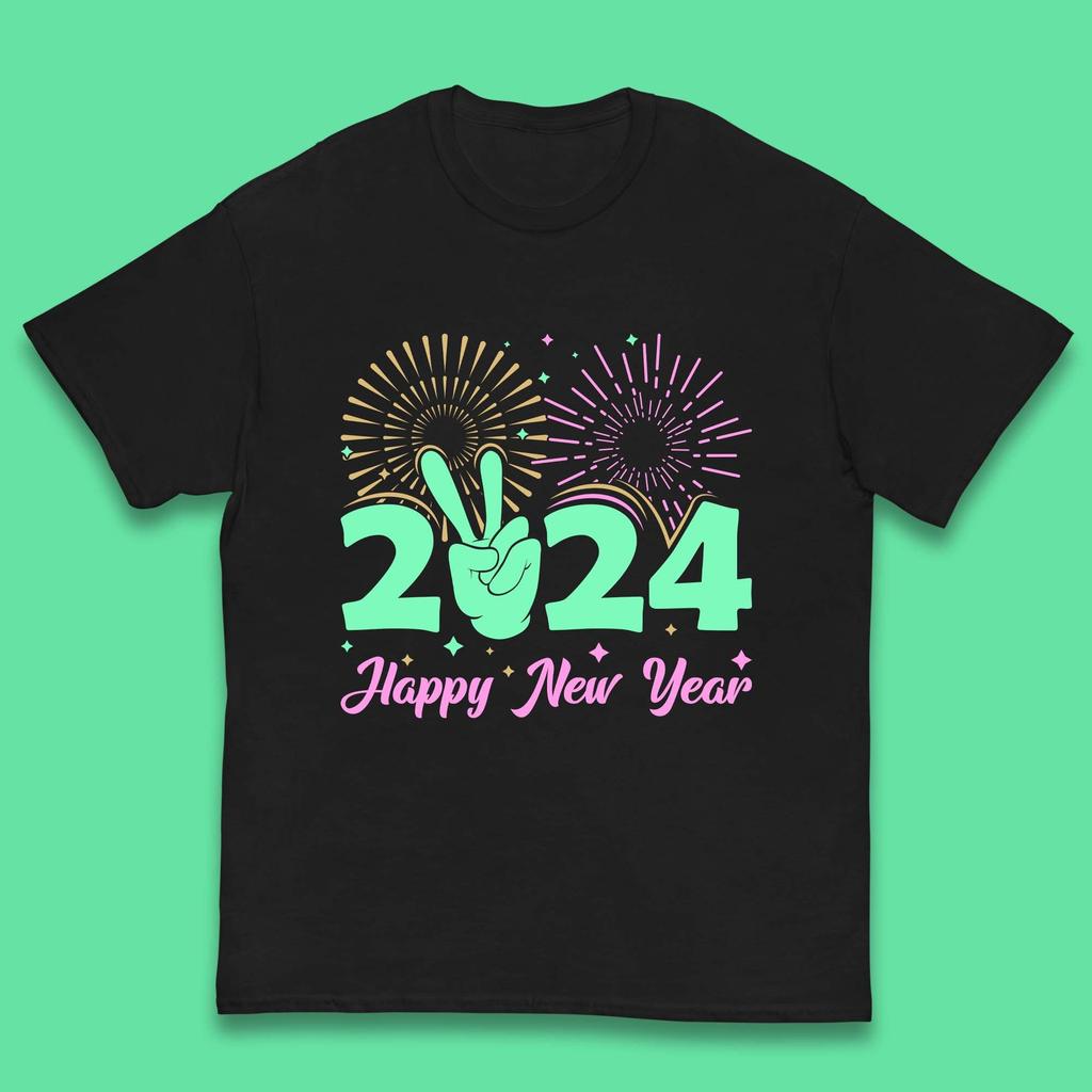 2024 2024 Frohes Neues Jahr Feierlichkeiten Kinder T-Shirt