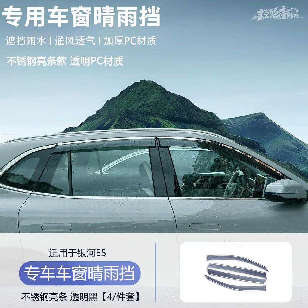 For Geely Galaxy E5 /EX5 Car Window Rain Guard Decorative Bright Strip Special Modification Door Rearview Mirror Visor