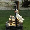 Solar Garden Ornaments: Squirrel & Duck Water Fountain for Outdoor Décor
