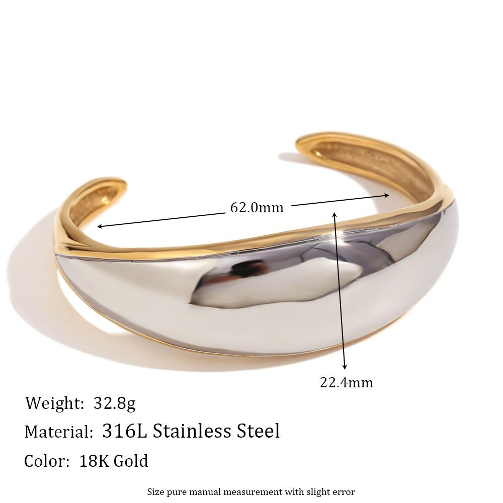 MamacitaSlay Popular Minimalist Mixed Color Spliced bracelets Cuff bangles gold plated Stainless steel jewelry woman Accessories