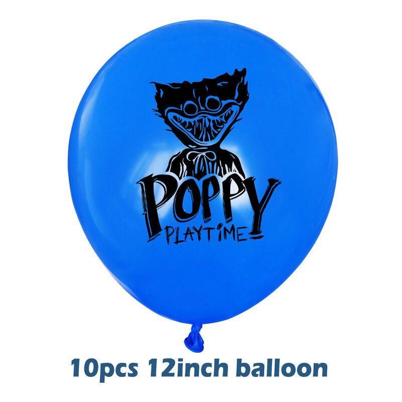 Poppy Playtime Huggy Wuggy Birthday Party Decorations Premium Set Of Balloons And Cake Toppers