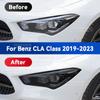 For Merceds Benz CLA Class 2013-2023 Car Headlight Black TPU Protective Film Front Light Tint Change Color Sticker Accessories