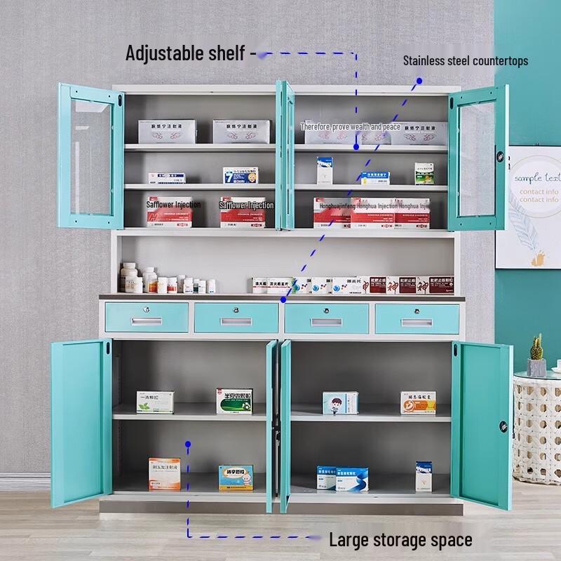 Stainless Steel Medical Treatment Cabinet with Doors