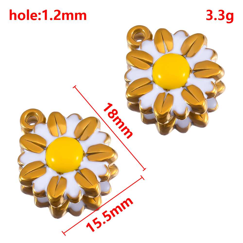 2pcs Stainless Steel Flower Pendant Cute Butterfly Love Heart Bow Design Necklace Earring Charm for Jewelry Making Birthday Gift