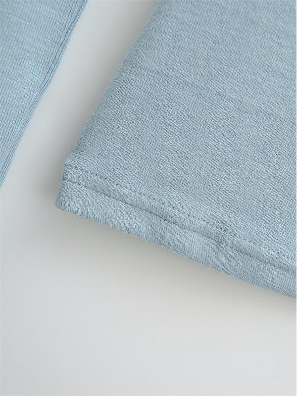 Pure Desire Style Fake Two-Piece Off-Shoulder Imitation Cashmere Square Neck Long-Sleeve Slim Fit Women's Top