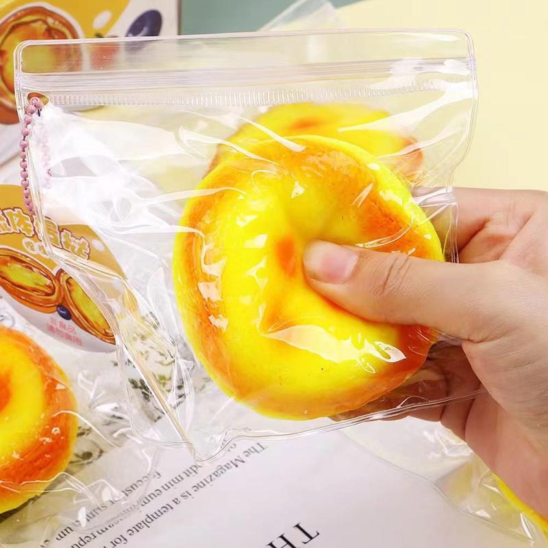 Cartoon Egg Tart Squeeze Decompression Toy Creative Kawaii Simulated Food Toys Cute Slow Rebound Stress Toys Children Gifts