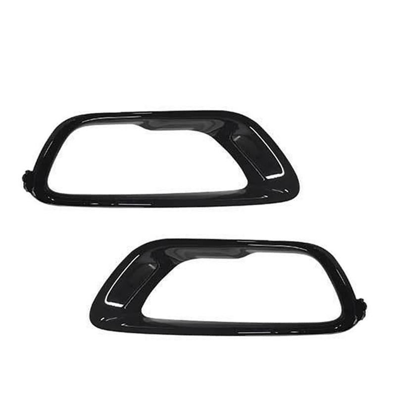 For Jeep Grand Cherokee 2017 2018 2019 2020 2021 Car Front Fog Light Cover Grill Bright Black Fog Lamp Frame Bezel Trim