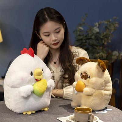 Plush Animals Stuffed Swine Hug Cabbage Soft Stuffed Animal 9.84 Inch Cute Plushies Toy Rabbit Dog Chicken Doll Pillow