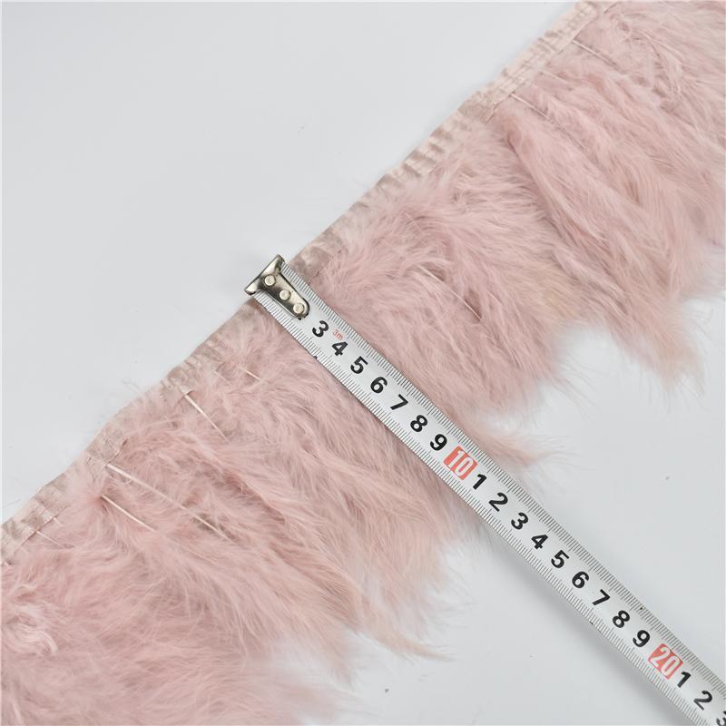 2Meters Leather Pink Ostrich Feather Trims Fluffy Turkey Feather Boas Goose Plumas Fringe Ribbon for Needlework and Handicrafts