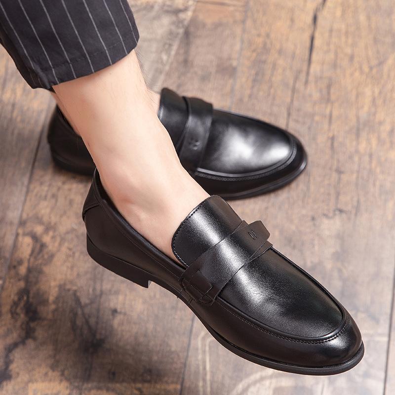 Hairstylist Small Leather Shoes British Size Casual Shoes Summer Breathable Lazy Beanie Shoes