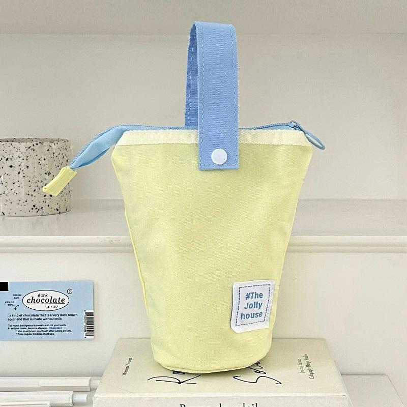 

Большая вместимость холщовый держатель для ручек пенал для канцелярских принадлежностей сумка многофункциональный школьные принадлежности для школьников жёлтый