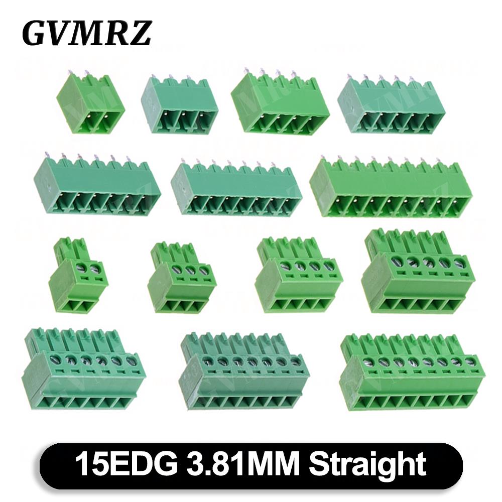 5Set/ 15EDG 3.81mm PCB Seal Screw Terminal Block 2~12 Pin KF15EDG 3.81 Male Plug + Female Socket Pin Header Wire Connector