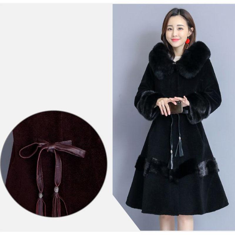 Long Sleeve Warmth Windbreaker Large Size Woolen Coat Spring and Autumn Large Size Woman's Clothing