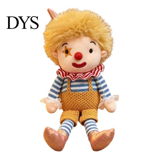 Unique Room Decor Vintage Circus Clown Plush Toy, Soft Stuffed Jester Doll with Embroidered Face, Retro Decorative Figurine for Shelf, Cute