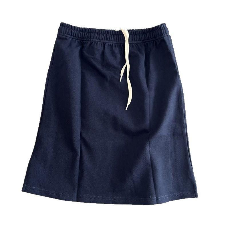 Elastic Waist Opaque Skirt: New Spring/Summer Solid Color Drawstring Skirt for Women