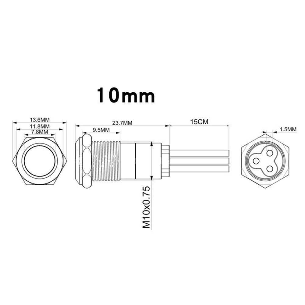 Wasserdichte LED-Anzeigeleuchte, LED-Licht, weiß, gelb