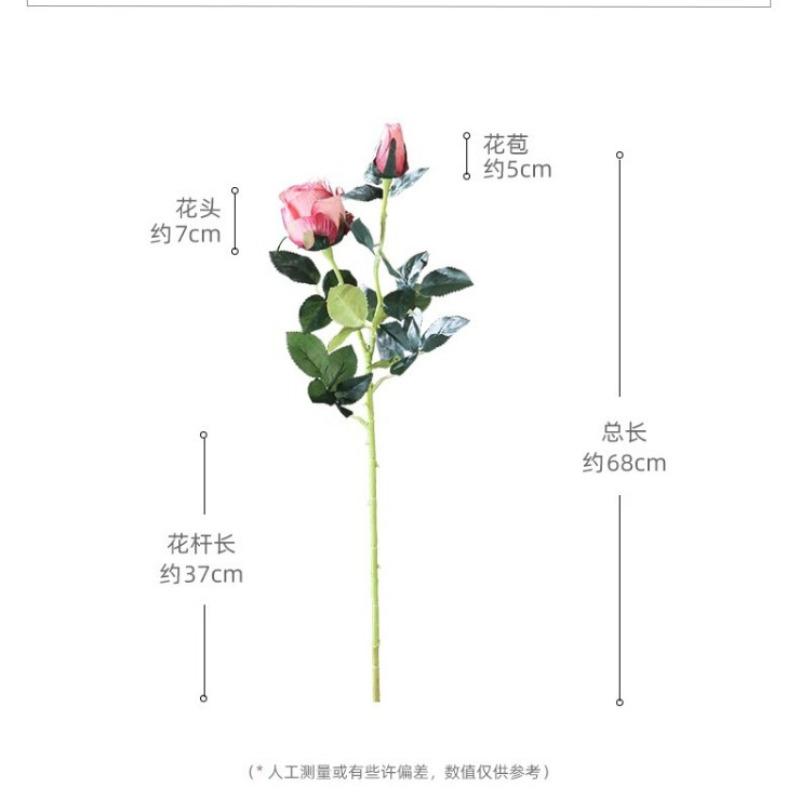 Two Artificial Flowers, Rose Silk Flowers, Home and Wedding Decoration Artificial Flowers, Dried Flowers, Bouquets, Living Room and Table Flowers