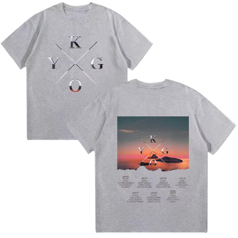 

2026 Kygo World Tour Tshirt Cotton Oneck Summer Casual T Shirts Oversized Women Men Short Sleeve Clothing Trendy Aesthetic 2XL