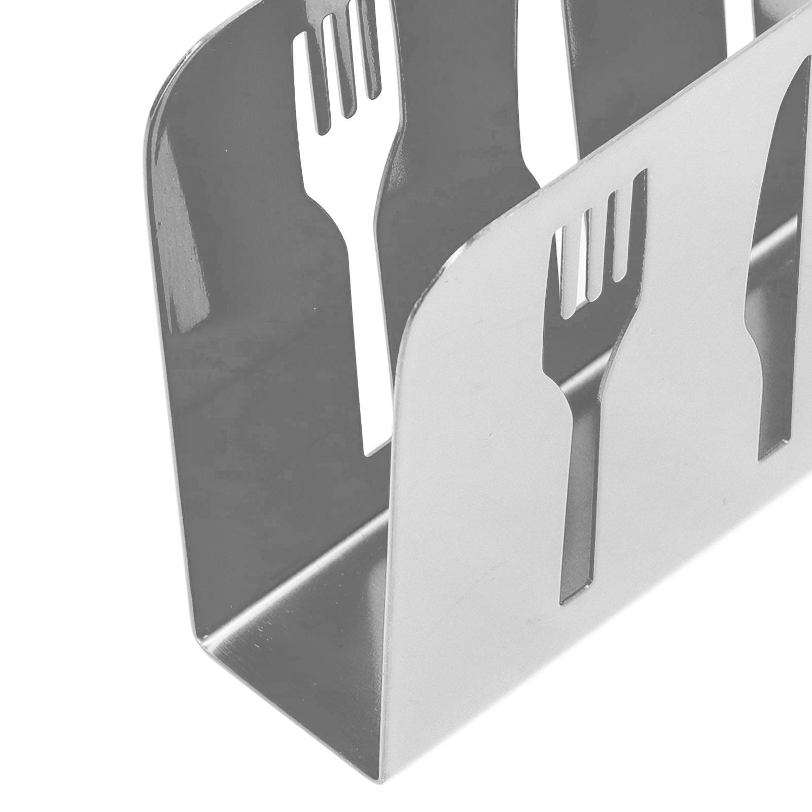 Napkin Holder Unique Knife Fork Cutout Pattern Anti Slip Upright Metal Napkin Holder for   Restaurants Hotels