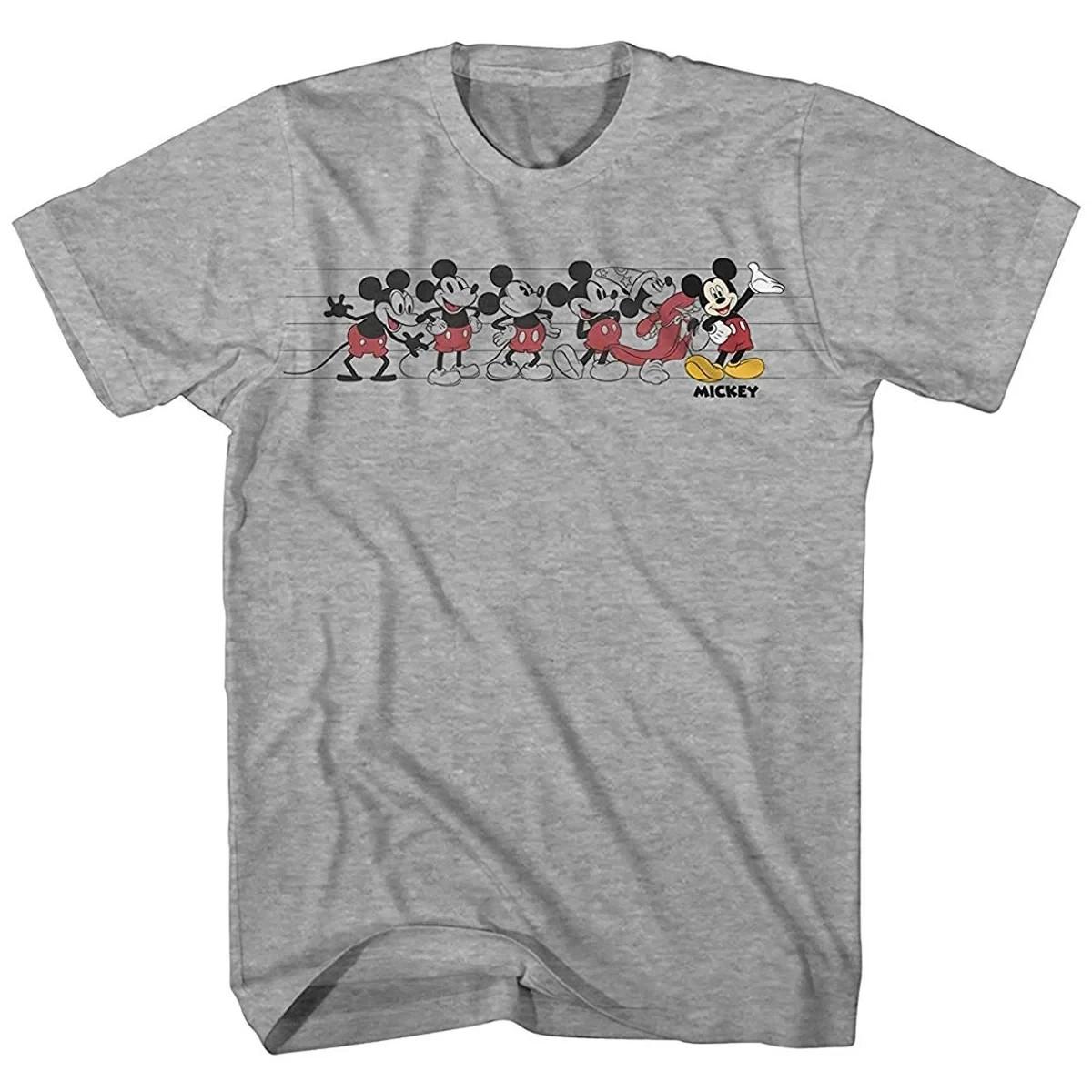 Disney Mens Mickey Mouse Evolution Graphic T-shirt XXXXL