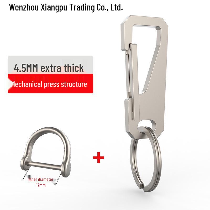 Men's Titanium Alloy Car Keychain with Thickened Circle Key Pendant