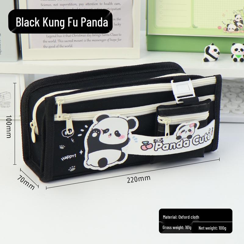 Panda Pencil Case: Large Capacity, Cute Multi-Layer Stationery Box for Elementary Students