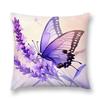Purple Butterflies and Lavender Patterned Cushions Square polyester pillowcase, modern sofa decorative cushion cover