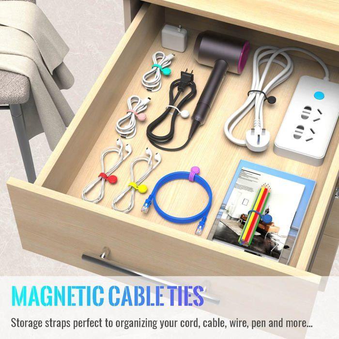 Magnetic Cable Ties Reusable Magnetic Cable Organizers Magnetic Cable Clip Silicone Cable Ties 147
