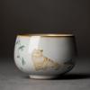 Large Ru Kiln Teacup Travel Personal Meditation Cup Handmade Ceramic Tea Bowl Pu'er Master Cup Household Tea Set Accessories