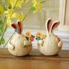 Balloon Style Fat Rabbit Ornament, Resin Statue Art Craft Easter Decor, For Bookshelf Home Living Room Office Cabinet D